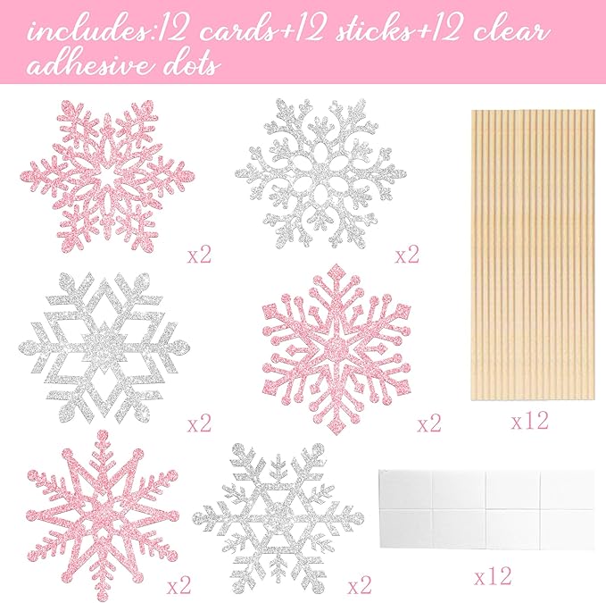 Snowflake Centerpiece Sticks Winter Frozen Theme Party Decorations 12PCS - Image 4