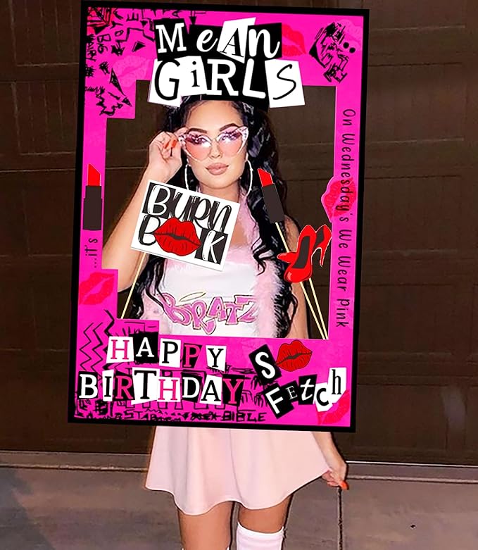 LaVenty Mean Girls Birthday Party Photo Booth Props Frame Mean Girls Party - Image 4