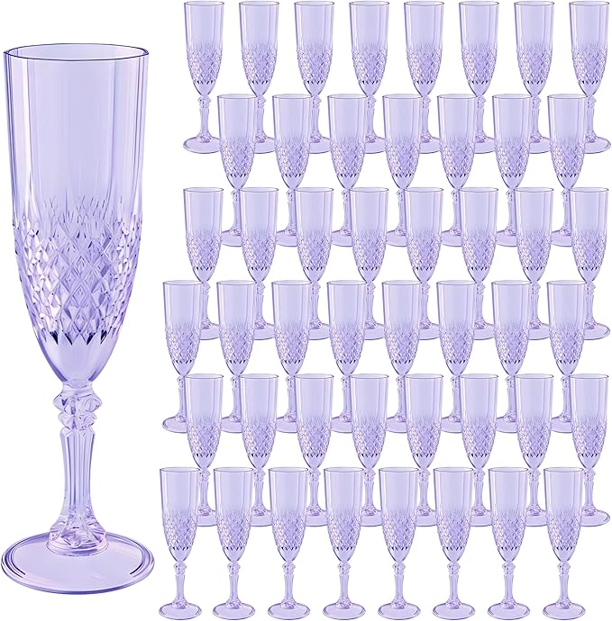 Plastic Champagne Flutes, for Weddings Bachelor Parties Toasting and Events by LEYIQUCHAMPAGNEWINEGLASSES