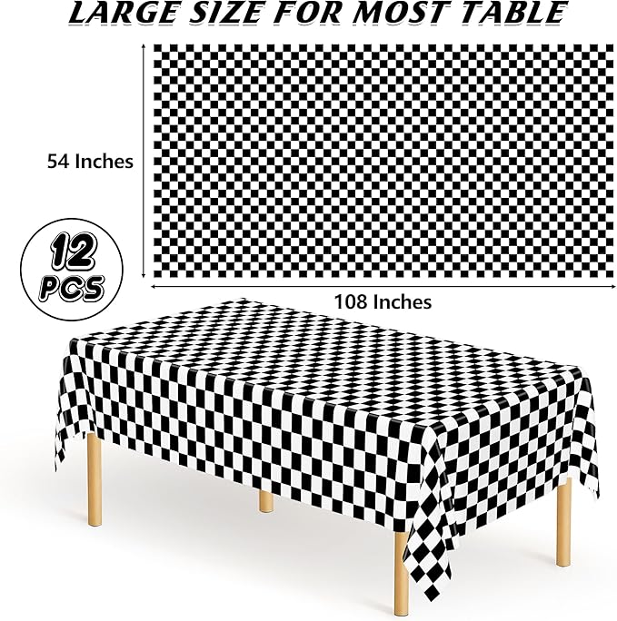 12Pack Table Cloth Rectangle Table, Waterproof Disposable Table Cloth - Image 2