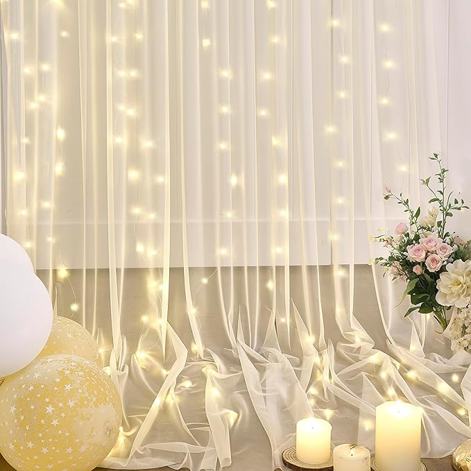 Champagne Sheer Backdrop Curtain - Image 5