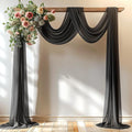 Black Wedding Arch Draping Fabric 2 Panels 30'' x 20FT Black Drapes Sheer by PartyTalk