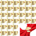 Bokon 50 Pcs Gold Napkin Rings Metal Leaf Napkin Holders Delicate Rings Bulk by Bokon