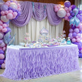 PARTISKY Lavender Purple Tulle Curly Willow Table Skirt by Partisky