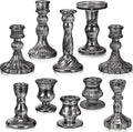 Mumufy 10 Pcs Glass Crystal Taper Candle Holders Clear Glass Candlestick Holder by Mumufy