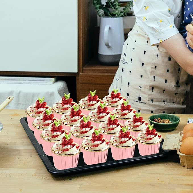 Cupcake Liners for Baking 100Pack, Free-Air 3.5Oz Foil Baking Cups - Image 7