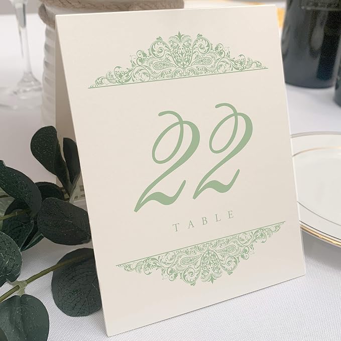 Paisley Wedding Table Numbers, Double Sided, Tent or Use in a Stand by DocumentsandDesigns
