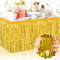 3 Pack 29 x108 Inch Gold Foil Fringe Table Skirts Metallic Banner by LANTIANCHEN