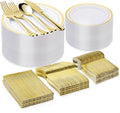 300PCS Gold Plastic Plate Set, Plastic Plates by Bestvip