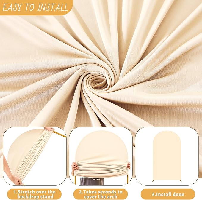 7.2FT Champagne Arch Backdrop Cover - Image 3