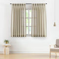 Vision Home Sand Pinch Pleated Semi Sheer Curtains Textured Linen Blended Light by VisionHome
