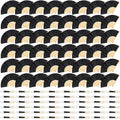 48 Pieces Black Hand Held Bamboo Folding Fans Paper Fans Handheld by Bringsparkletoeverydaylife