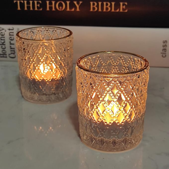 SHMILMH Clear Votive Candle Holders, Glass Tealight Candle Holders Bulk - Image 5