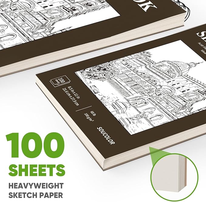 Soucolor Sketchbook 8.5x11 Hard Cover - Image 4
