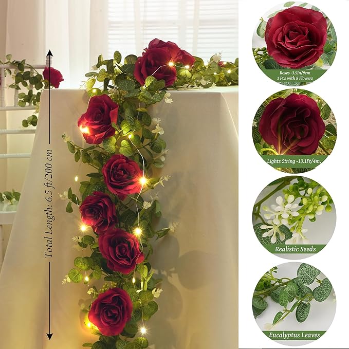 Dolicer 2Pcs 13Ft Artificial Eucalyptus Garlands - Image 3