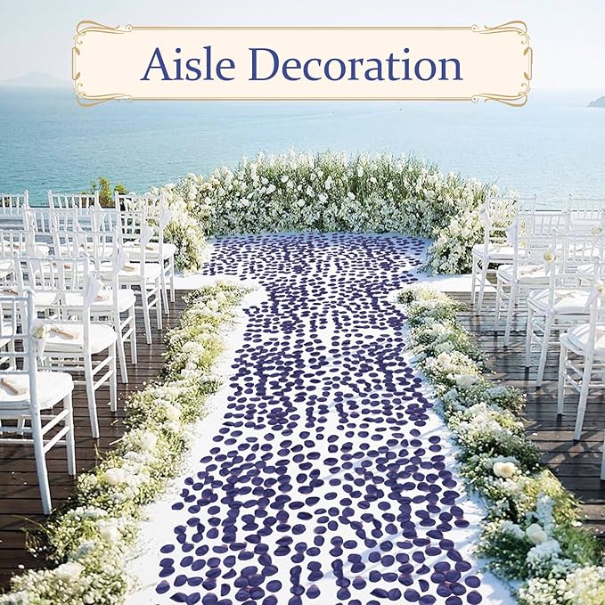 300pcs Navy Blue Silk Rose Petals - Image 7