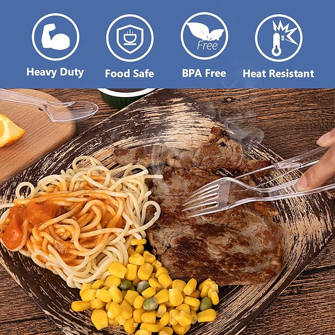 1000 Count Plastic Silverware Heavy Duty - Image 2