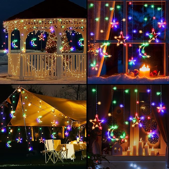 PUHONG Christmas String Lights, 138 LEDs Curtain Lights - Image 6