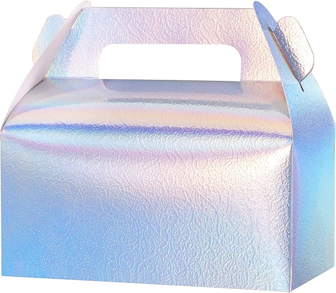 UnicoPak 30 Pcs Iridescent Gable Treat Boxes Party Favor Boxes Goodie Gift Boxes by UnicoPak