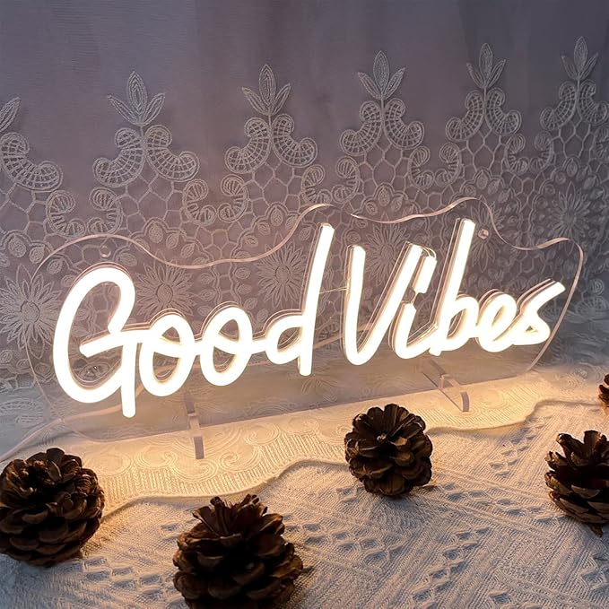 Good Vibes Table Number Neon Sign Desk Lamp Night Light Wedding Letter LED Neon - Image 3