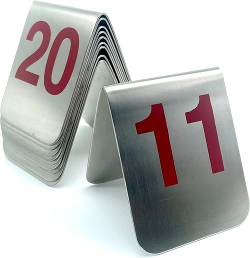 10 Pcs Metal Place Cards Stackable Tent Style Table Numbers，Place Card Holders by TRUEWON