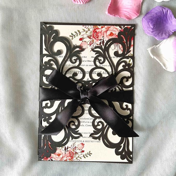 25PCS Laser Cut Wedding Invitations Cards - Image 3