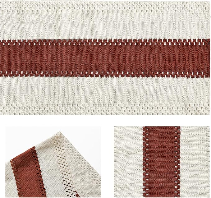 Artoid Mode Caramel Farmhouse Rustic Table Runner, Seasonal Holiday Hollow - Image 6