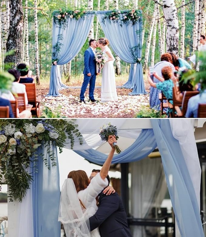 8 Panels Wedding Arch Draping Fabric 28" x 20Ft Wedding Arch Drapes Chiffon - Image 4