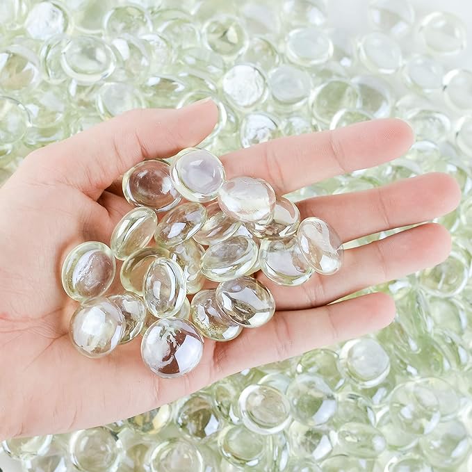 Galashield Flat Glass Marbles for Vases Clear Glass Gems Beads Pebbles Vase - Image 2