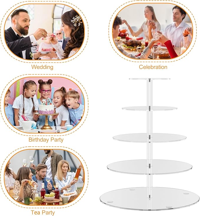 weddingwish 5 Tier Round Cupcake Stand - Image 9
