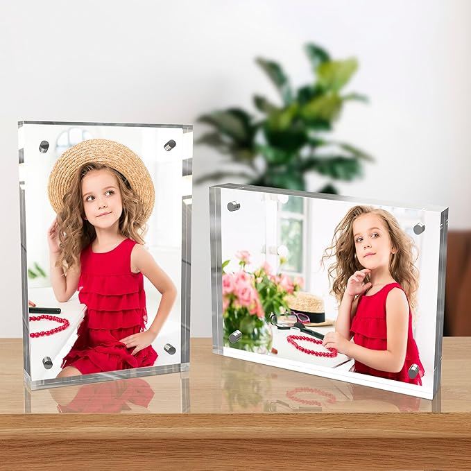 8x10 Inches Acrylic Picture Frames 3 Pack, Double Sided Magnetic Photo Frames - Image 3
