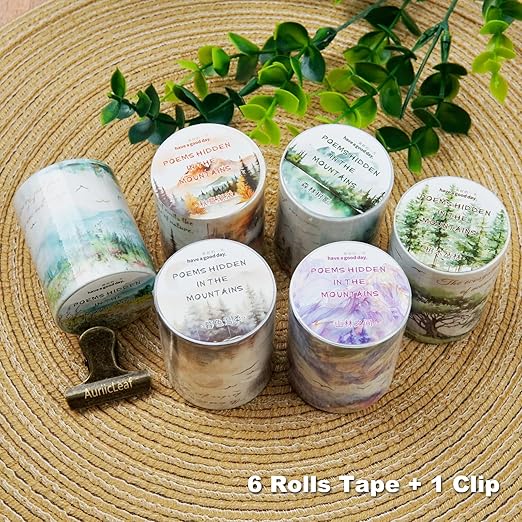 Mountain Forest Washi Tape Set, 6 Rolls - Image 2