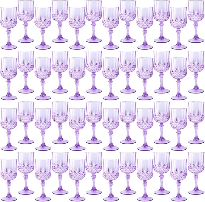 Plastic Wine Glasses，Plastic Goblets Vintage Style Cordial Drinking Glasses by LEYIQUCHAMPAGNEWINEGLASSES