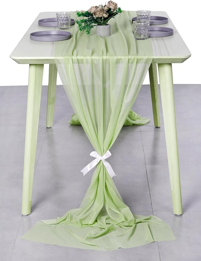 MDS 2 Pack 10ft Chiffon Table Runner 29 x 120 Inches Sheer Wedding Runner - Image 7