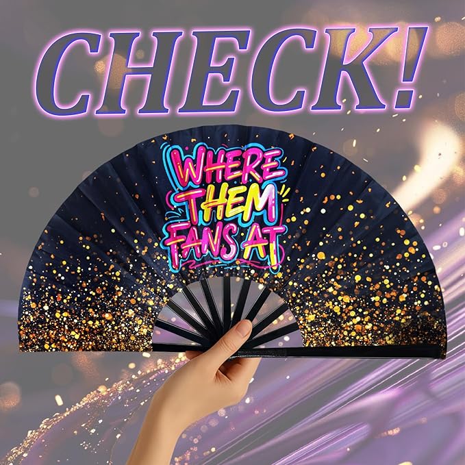 13 Inch Large Clack Hand Fan for Western Line Dance - Image 4
