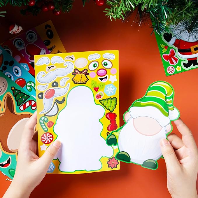 JOYIN 24 Pcs Christmas Make-a-face Stickers, Make Your Own Characters Mix and - Image 4