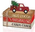 4 Pcs Christmas Table Decorations Red Truck Winter Tiered Tray Decorations by Anglechic