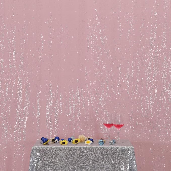 Poise3EHome 6FT x 8FT Pink Sequin Backdrop Photography Backdrop Curtain - Image 7