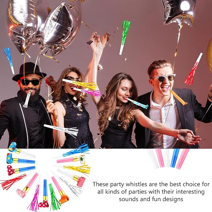 160 Pcs Party Blowers Set Includes 100 Pcs Glitter Fringed Noise Maker and 60 - Image 4