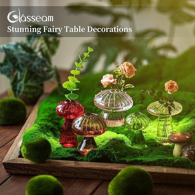 Glasseam Mushroom Glass Planter, Mini Terrarium - Image 6
