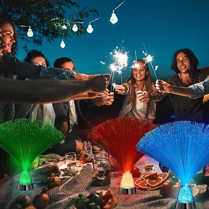 Patelai 10 Pcs LED Fiber Optic Lamp Color Changing Fiber Optic Night Light - Image 4