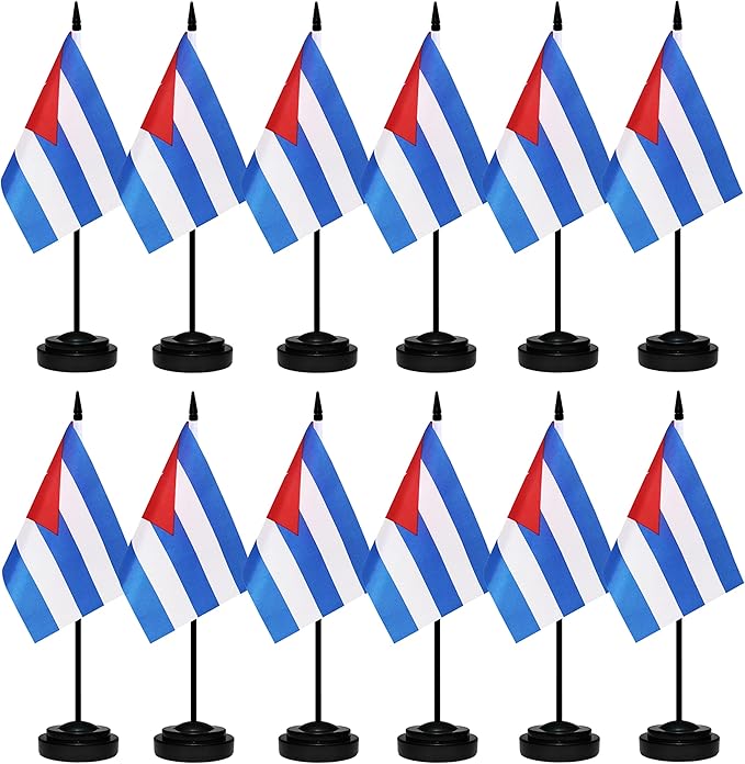 12 Pack Cuba Desk Flags Set, Cuban Small Mini Table Office Flags by BCLin