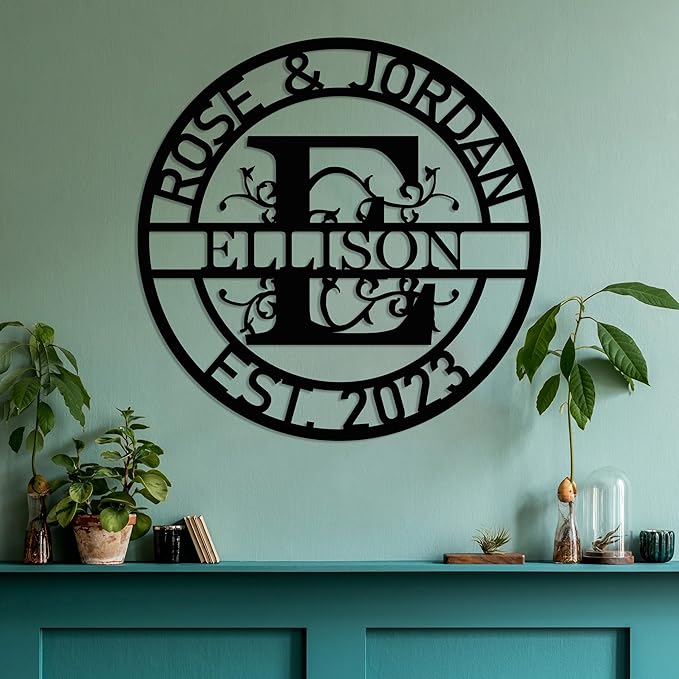 Personalized Metal Name Signs, Split Letter Monogram Wall Decor, Custom Last - Image 8