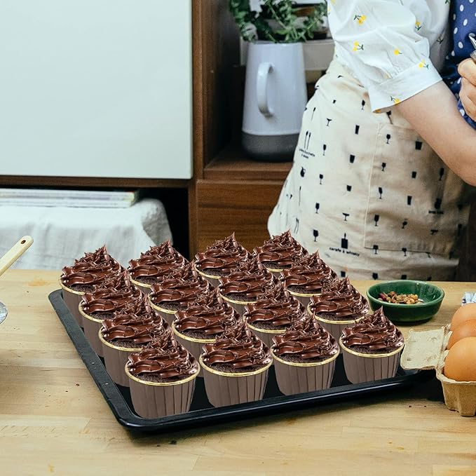 Muffin Cups with Lids 100Pack, Free-Air 3.5Oz Foil Cupcake Liners, Mini Muffin - Image 7