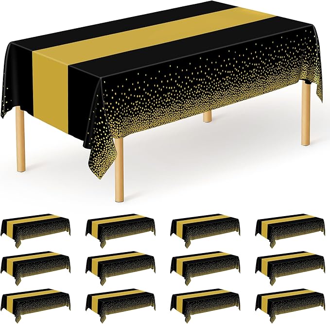 QZYL 12Pack Plastic Table Cloth Disposable, Outdoor Tablecloth by QZYL