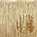 4 Pack Wavy Champagne Gold Metallic Tinsel Foil Fringe Curtains Backdrop by KEEUH