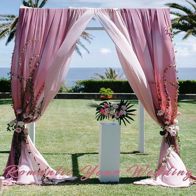 Dusty Rose Wedding Arch Draping Fabric 2 Panels 20Ft Length x 28" Width Arch - Image 8