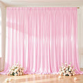 Pink Satin Backdrop Curtains 2 Panels by WishCare