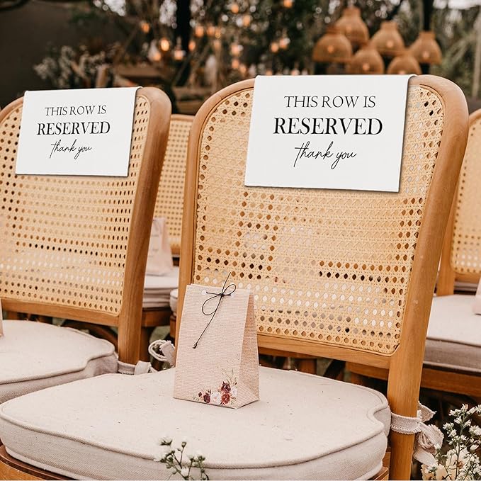 Reserved Seating Chair Signs, This Row Is Reserved Pew Cloths Seating - Image 5