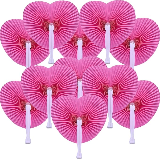12 Packs Decorative Paper Folding Hand Fans Handheld by Bestage